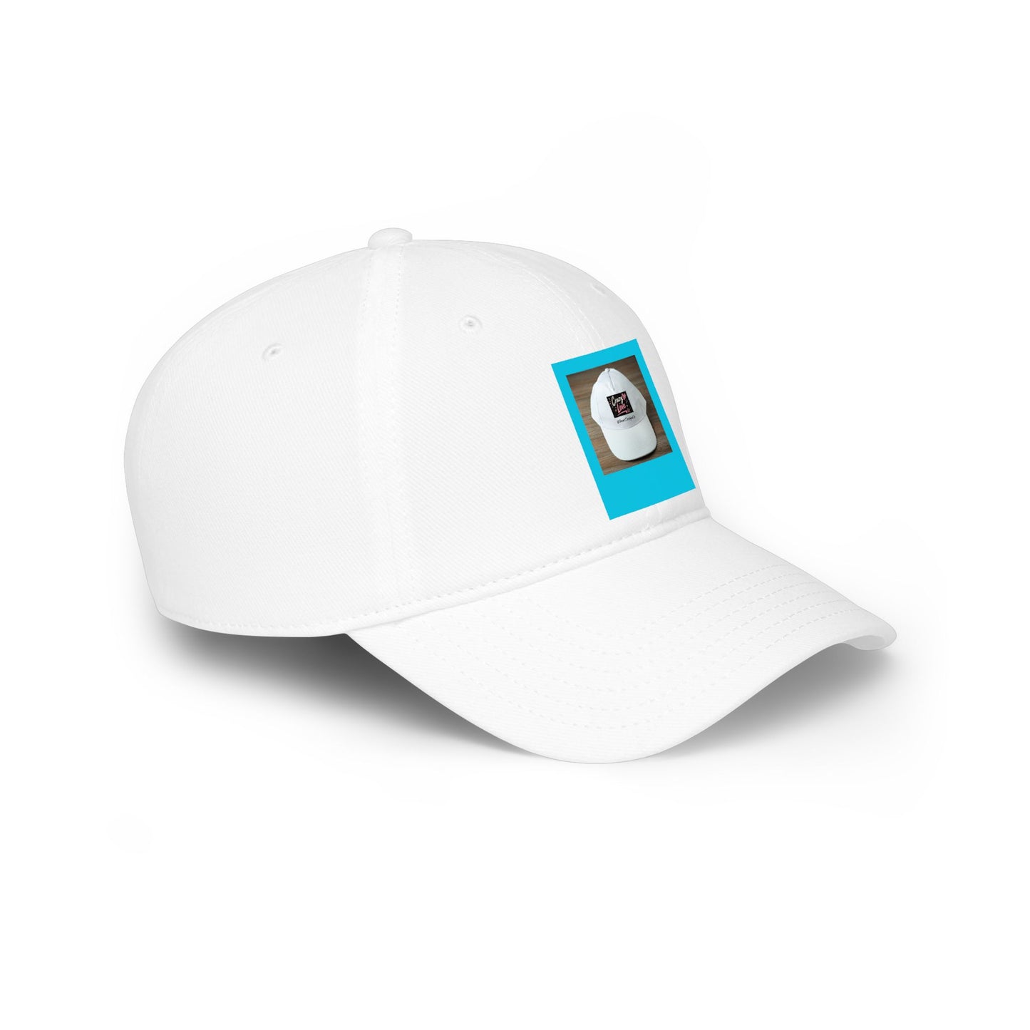 Crazy Love Hat| White Baseball Cap with Color Block Photo Patch — Casual Everyday Hat
