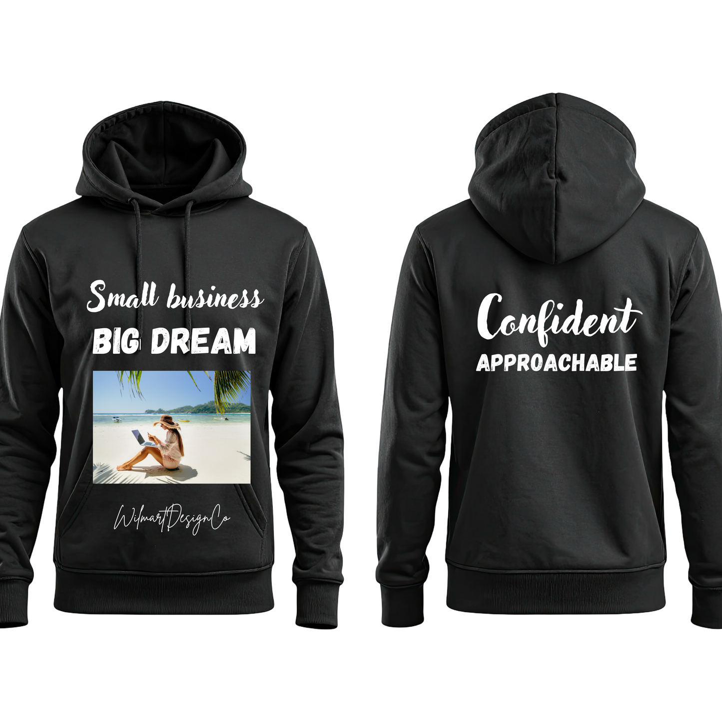 Beach Laptop Entrepreneur Hoodie| Small Business Owner Sweatshirt Hoodie - "Soul Restored" Spiritual Comfort French