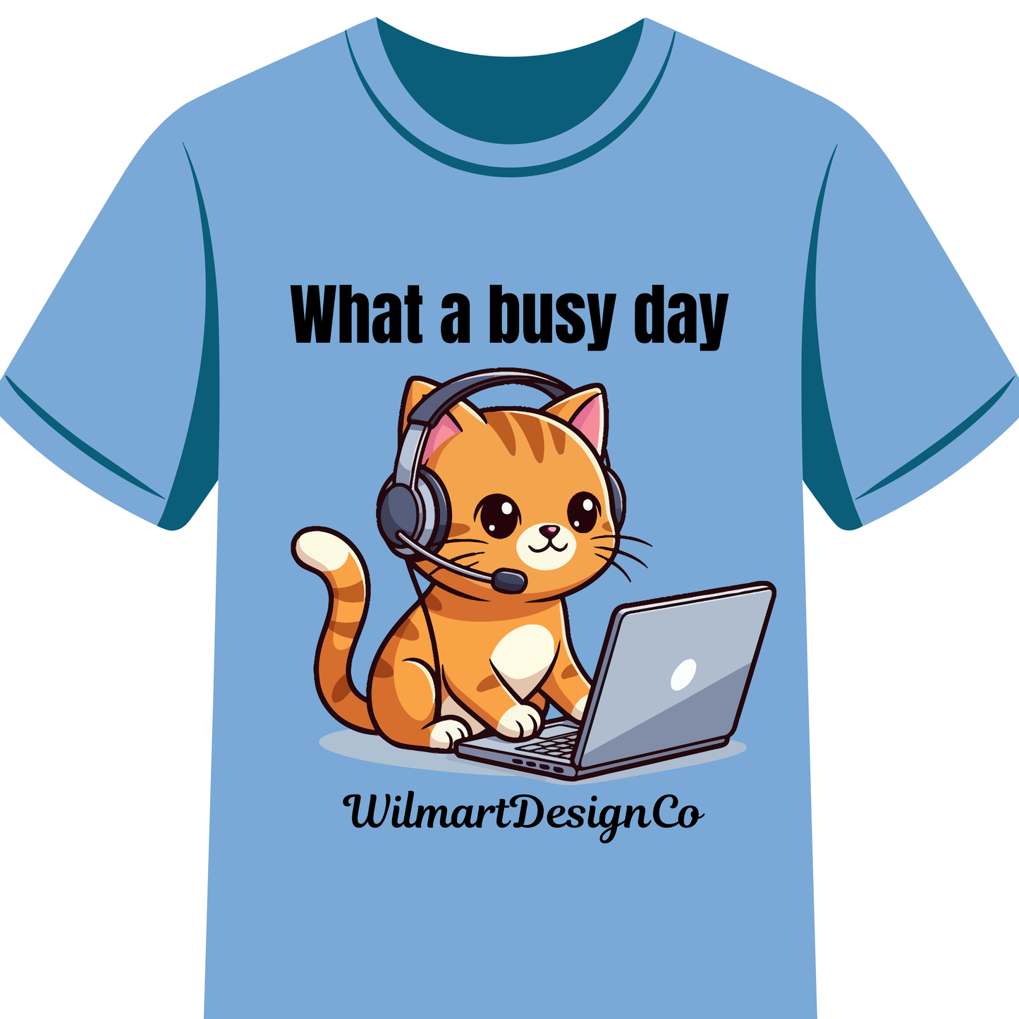 Youth Tee — "What a busy day" Cute Kitten with Laptop Kids T-Shirt