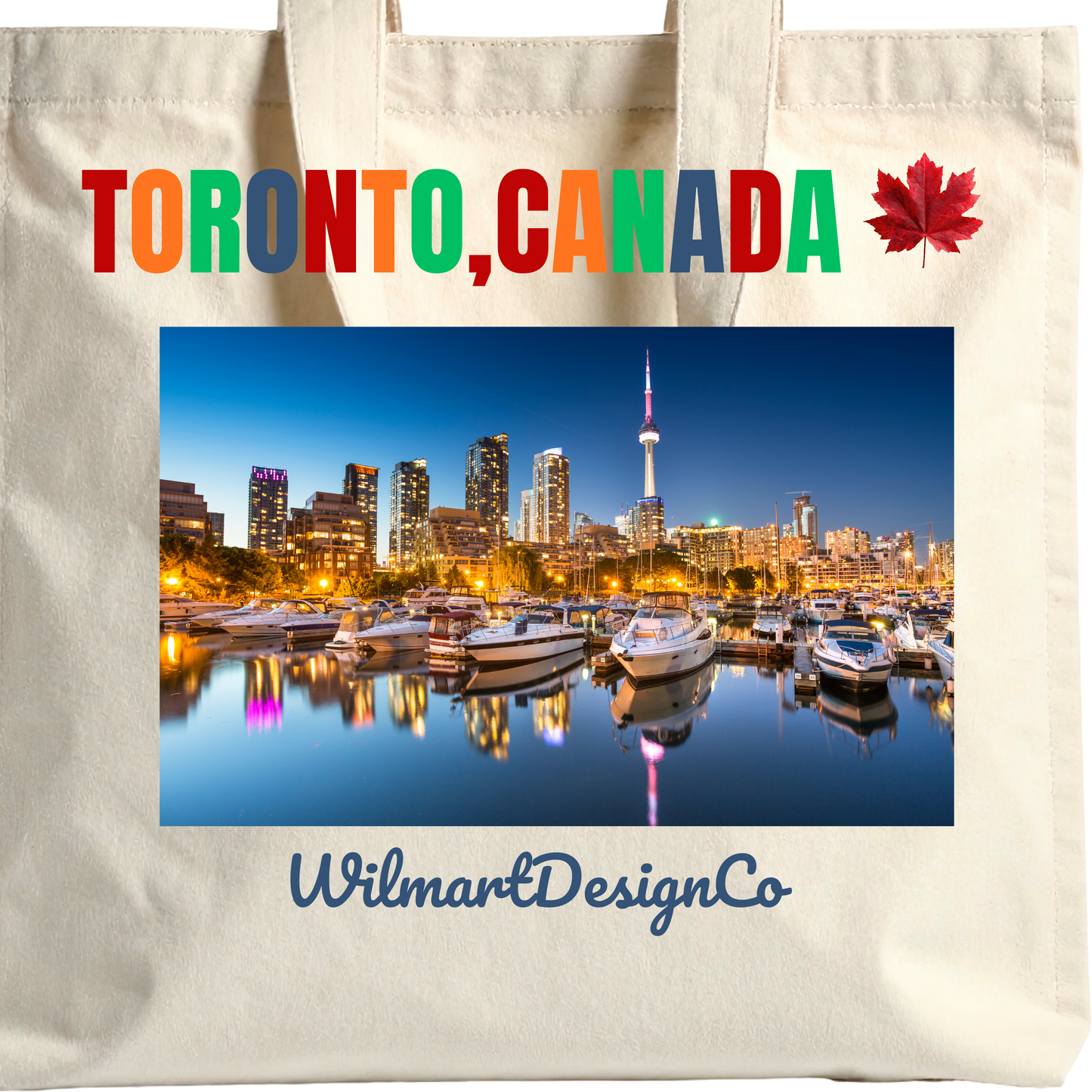 Toronto, Canada Tote Bag| City Skyline Tote Bag — Colorful Travel Souvenir Tote