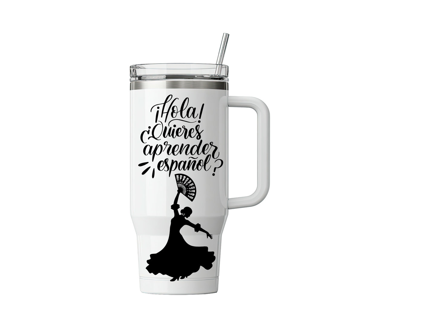 Hola Tumbler – Large Stainless Steel Tumbler for Coffee & Tea | Vaso Grande de Acero Inoxidable para Café y Té