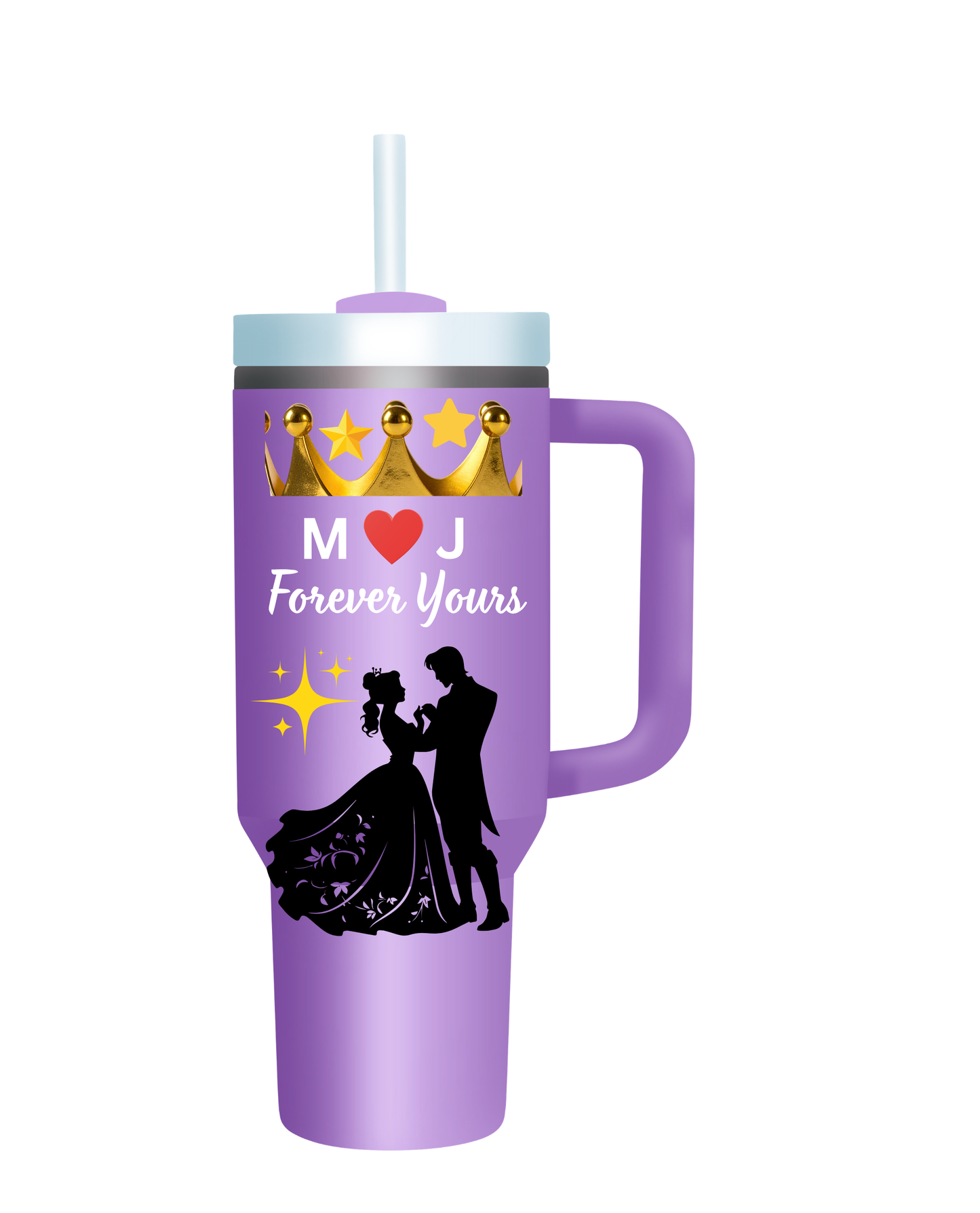 A True Love Story 40oz Insulated Travel Mug — Purple Blender Design, Spill‑Resistant Tumbler for Coffee & Smoothies