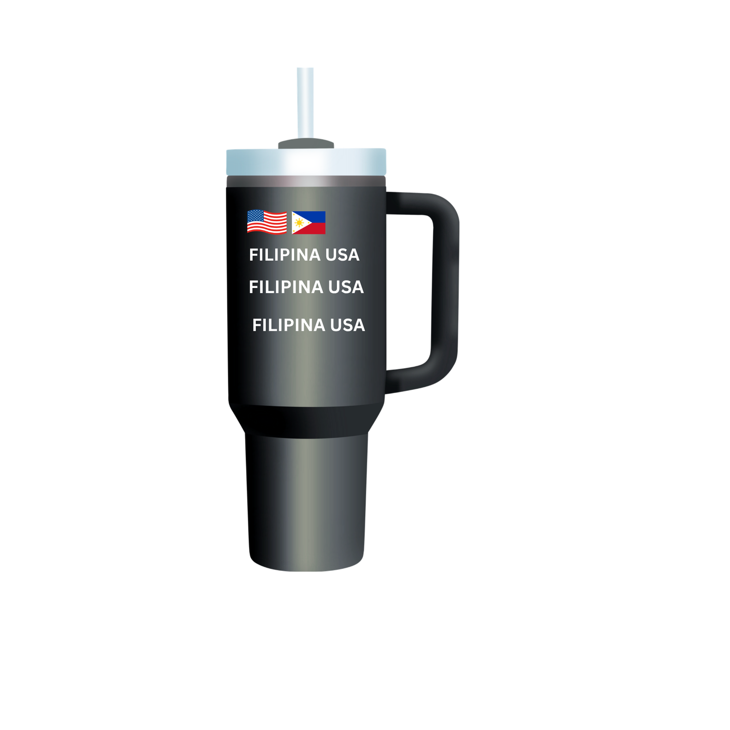 Filipina USA 40oz Insulated Travel Mug – Large Stainless-Steel Tumbler with Handle Filipino Gifts. Coffee Mug