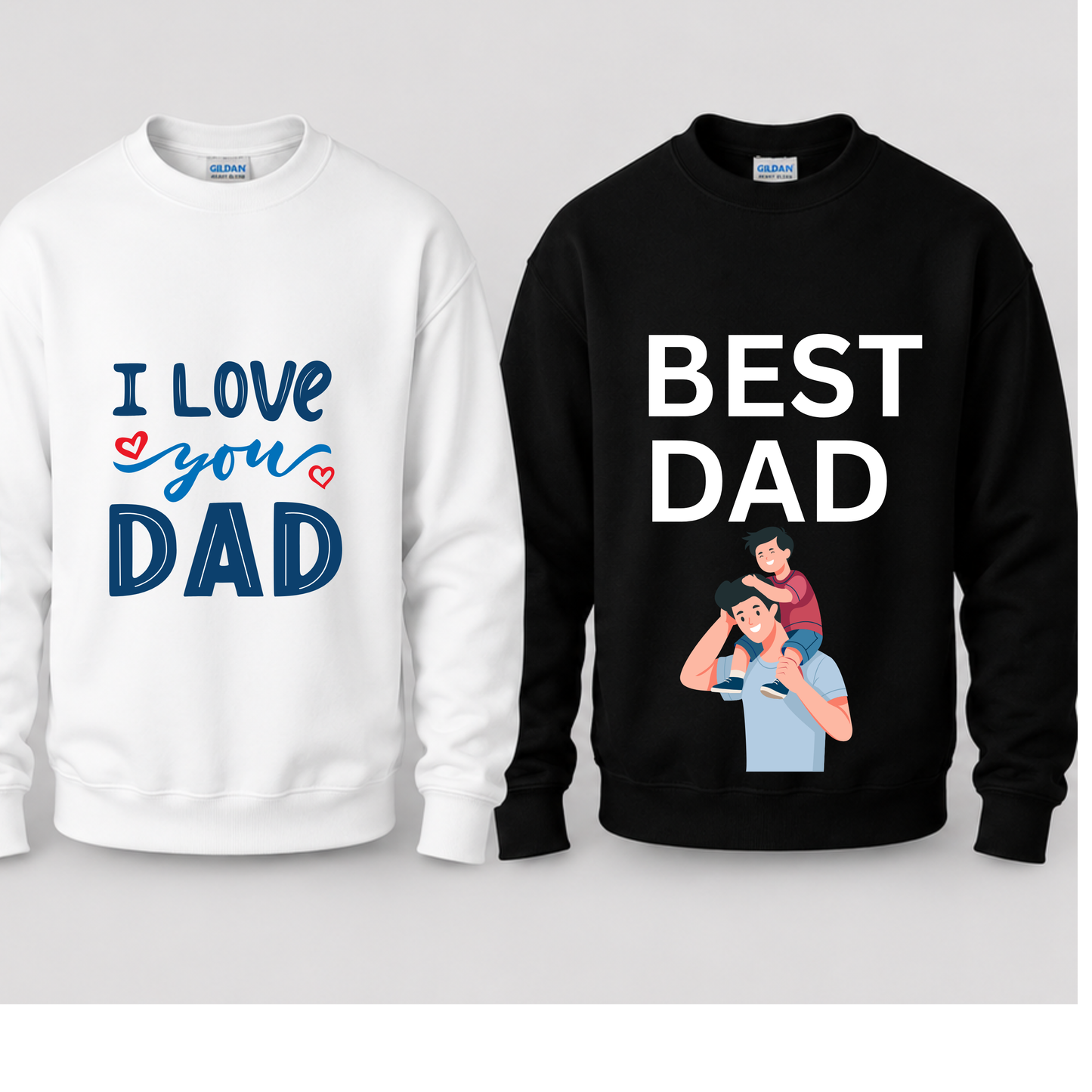 Best Dad Sweatshirt — 'I Love You Dad' & 'Best Dad' Father's Day Crewneck Birthday Gift