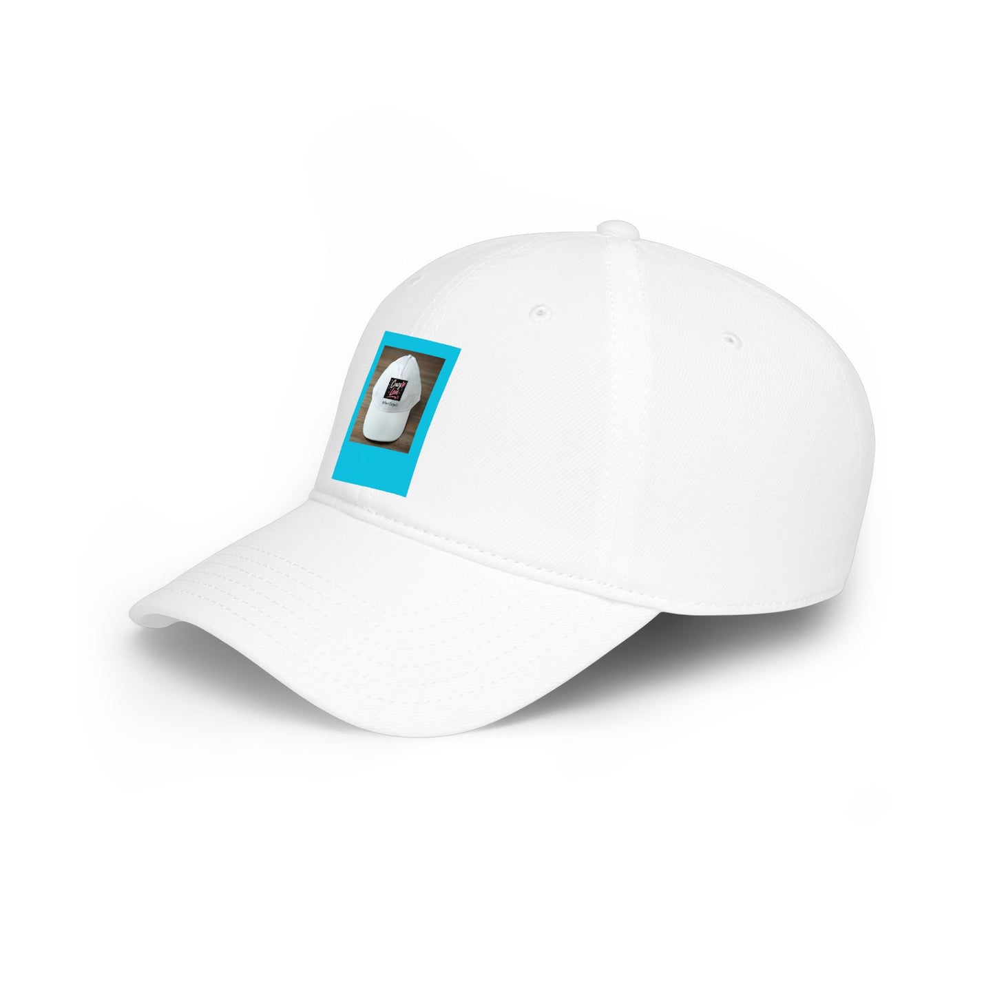 Crazy Love Hat| White Baseball Cap with Color Block Photo Patch — Casual Everyday Hat