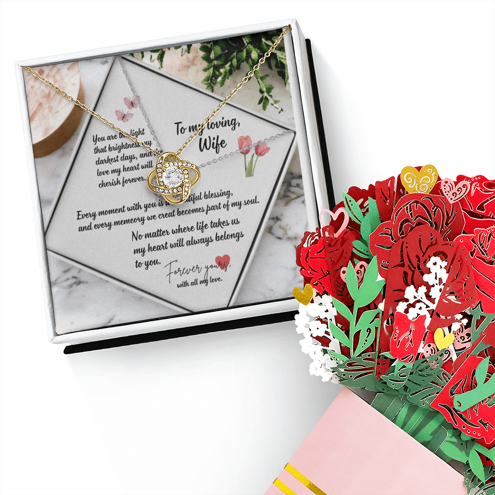 To My Loving Wife Necklace Gift-Romantic Forever Love Jewelry for Wife - Anniversary, Birthday & Valentine's Day Gift
