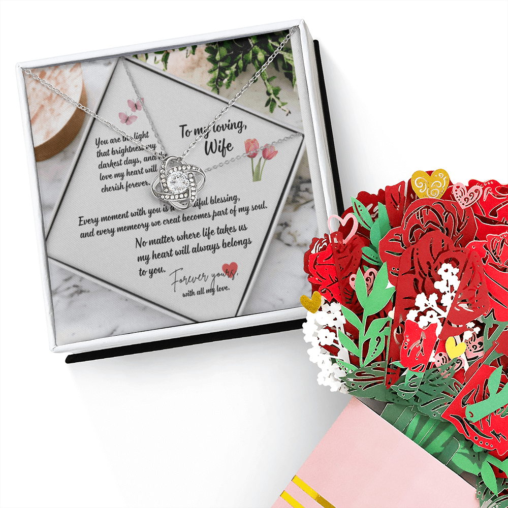 To My Loving Wife Necklace Gift-Romantic Forever Love Jewelry for Wife - Anniversary, Birthday & Valentine's Day Gift
