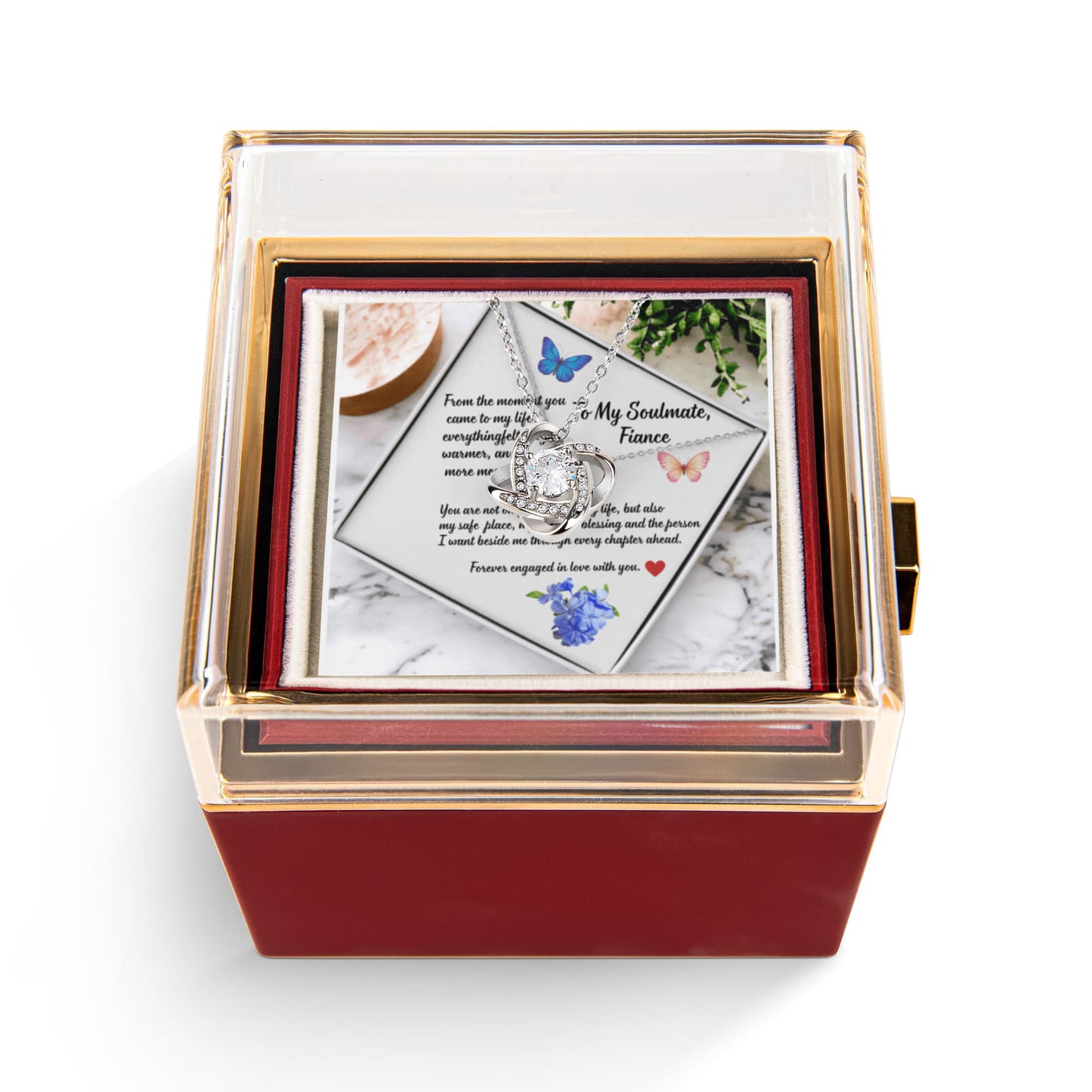 To My Soulmate Necklace Gift for Her – My Once in a Lifetime Love – Romantic Jewelry for Fiancé, Wife, Anniversary or Valentine’s Day